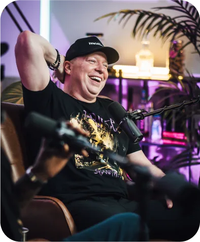 Podcast interview session at The Move Miami studio